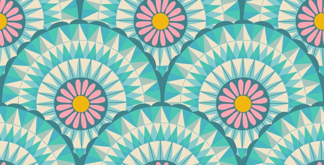 Patchwork Baumwolle - Ruby Star Society - Melody Miller - Carousel - Geometrics Turquoise